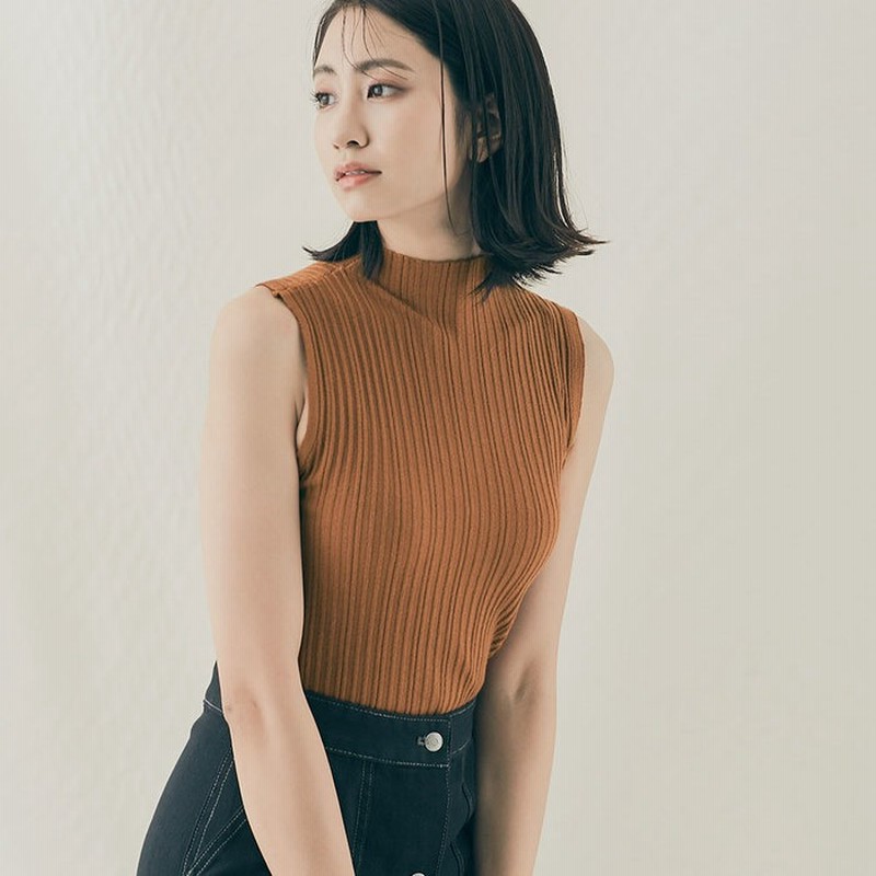 Kirakirashop ニット ハイネックノースリーブプリーツニットトップス 全8色 レディース ニット ハイネック ノースリーブ ニットタンクトップ プリーツ ニット インナー ストレッチ トップス ハイネックニット 秋冬春 フィット タートルネック シンプル 通勤 Cpt5181