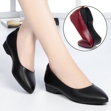 工作鞋女黑色久站不累平底舒適軟底空姐上班皮鞋職業女鞋面試單鞋