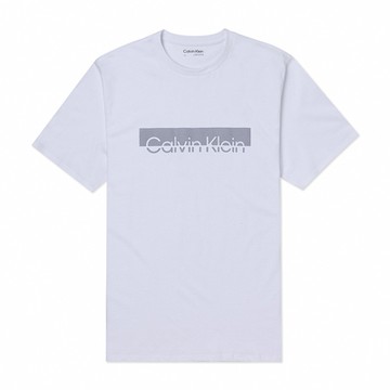 Calvin Klein CK 熱銷印刷文字圖案短袖T恤-白色
