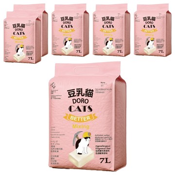 DORO CAT 豆乳貓 添加益生菌與小蘇打顆粒雙重除臭極細豆腐貓砂  7L  6包  原味