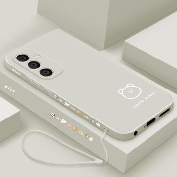 適用三星A55手機殼新款Galaxy A55液態硅膠保護套男女生samsung鏡頭全包防摔軟殼5G個性創意簡約外殼線條小兔