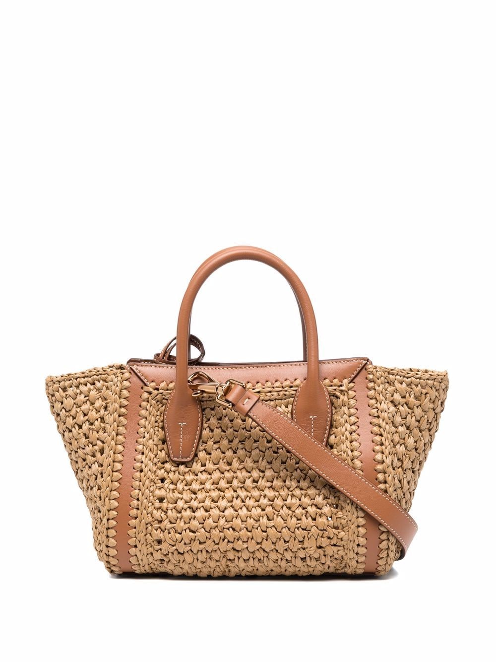 Tod's - woven raffia tote bag - women - Straw/Leather - One Size - Brown