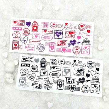 :Love stamp（Black/color）:霧面透明貼紙