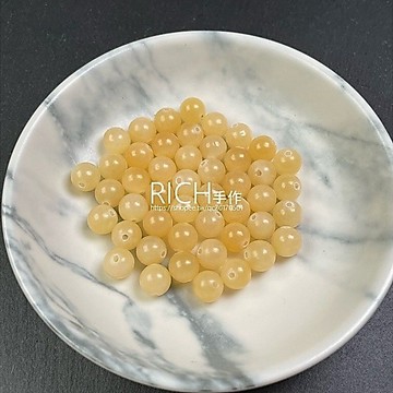 【Rich手作】黃玉 散珠 水晶 圓珠 手珠 設計 材料 DIY 黃色水晶 現貨在台