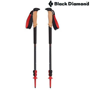 Black Diamond Pursuit 軟木握把鋁合金登山杖 110066 木炭灰/橘紅 成對販售