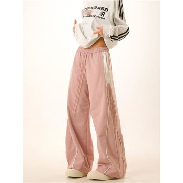 「PEAC」粉色褲子女美式潮牌工裝褲街舞嘻哈爵士舞運動休閑衛褲男