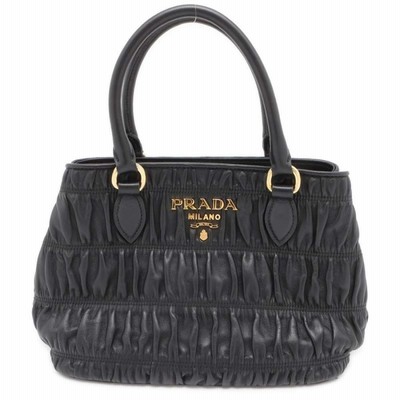 プラダ ハンドバッグ ギャザー レザー 1BA172 PRADA バッグ 2way  