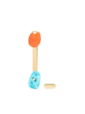 SUOT STUDIO - Conexiones N2 gemstones earrings - women - 18kt Gold Plated Silver/Turquoise - One Size