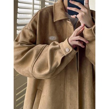 美式麂皮外套男士2025秋冬季寬松復古日系cityboy高街潮流ins夾克