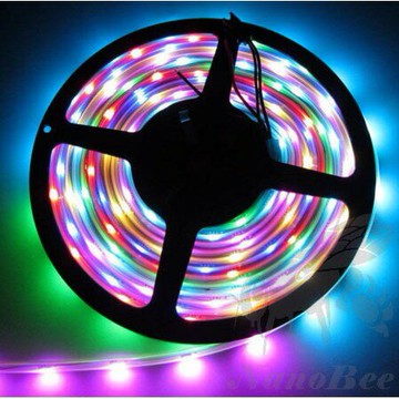 1米LED燈條 LED全彩幻彩低壓5V 60珠內置WS2812B燈條露營照明【套管】【無背膠】【現貨】