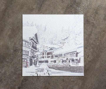 【銀山溫泉】世界風景 數位版畫