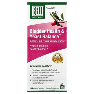 Bell Lifestyle, 膀胱健康與酵母平衡™，60 粒素食膠囊