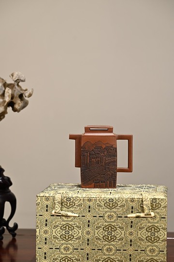 四方徽派 全手工 正高工許學芳作品 容量400cc 紅泥