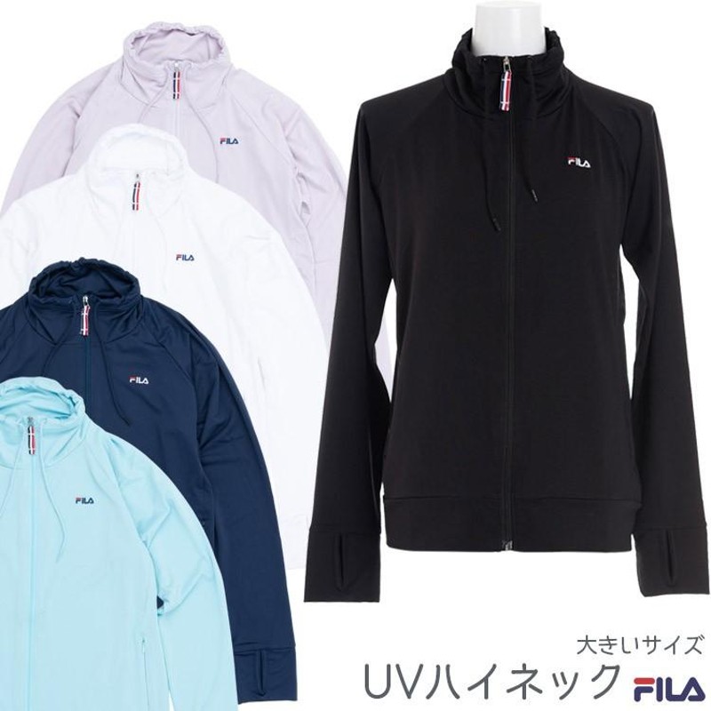 FILA フィラ ラッシュガード レディース 大きいサイズ ブロックメッシュ フルジップ 長袖 ハイネック UVカット | LINEブランドカタログ