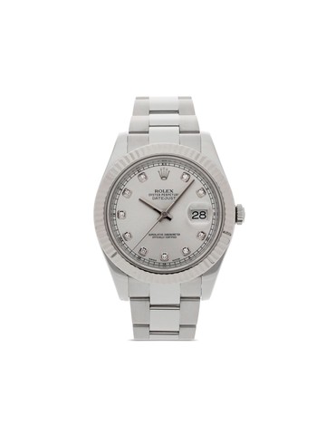 Rolex - 2011 pre-owned Datejust II 41mm - unisex - Diamond/stainless steel - One Size - White