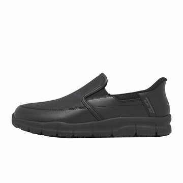 Skechers 工作鞋 Nampa Slip-Ins 寬楦 男鞋 黑 抗靜電 套入式 200304WBLK