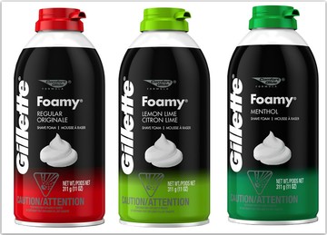 美國 gillette刮鬍泡-薄荷/檸檬/香草/敏感肌膚(11oz/311g)