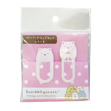 asdfkitty*日本san-x角落生物白熊造型書籤夾-2入-日本製