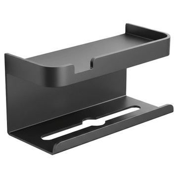 多功能紙巾架 附免釘膠/螺絲 加長款  灰色  1個