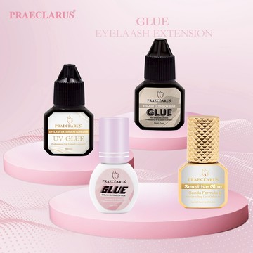 PRAECLARUS 睫毛延長膠強力快速無刺激性 Mega Volume 睫毛保持超粘合長保持快乾嫁接睫毛膠化妝工具