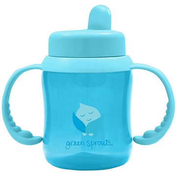 green sprouts 美國   防漏就嘴喝水瓶 180ML_水藍色_GS144364-1