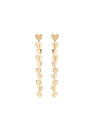 Cadar - 18kt rose gold medium heart drop earrings - women - 18kt Rose Gold - One Size - Pink