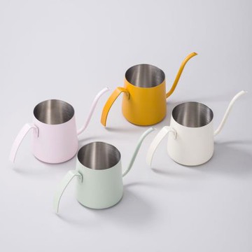 手沖咖啡壺304不銹鋼掛耳咖啡迷你長嘴壺細口壺咖啡器具馬卡龍色