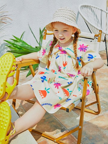 Sunflower Ribbon Breathable A-line Dress [Yellow]