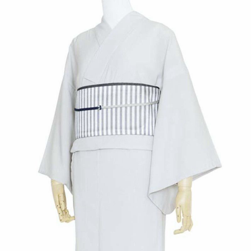 撫松庵 夏着物 セオアルファ ライトグレー 色無地 単衣 浴衣 仕立て 
