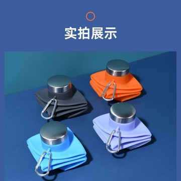可摺疊水杯 食品級硅膠摺疊水杯 伸縮防燙水杯 戶外騎行旅行收納帶蓋水瓶 摺疊水瓶 9UD8