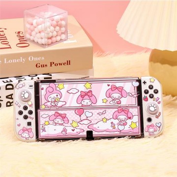 任天堂Switch2保護套OLED保護殼NS續航可插底座 云朵美樂蒂
