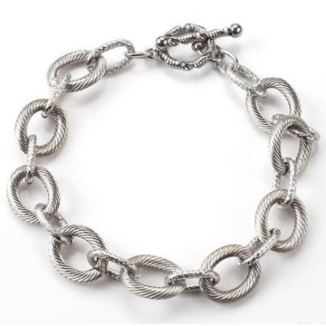 RJ New York 時尚麻花0字扣凹凸質感鈦鋼手鍊(2色可選)