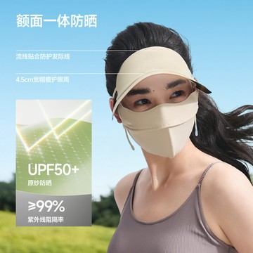 台灣熱賣騎行遮陽防曬帽口罩一體全臉防紫外綫醫美麵罩冰絲臉透氣防曬護頸0701 HCBT