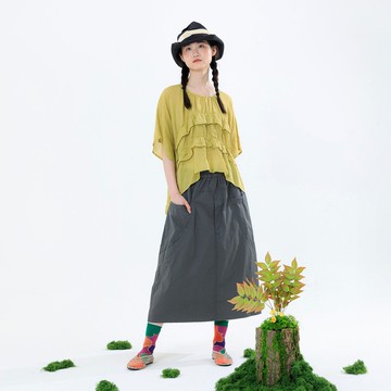 軌跡大口袋鬆緊休閒裙