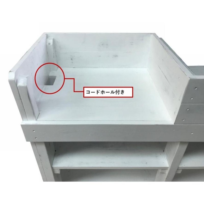 木製ガラスショーケース_レジカウンター_幅120cm×奥行45cm×高さ90cm_アンティークホワイト_UN874AWHT | LINEブランドカタログ