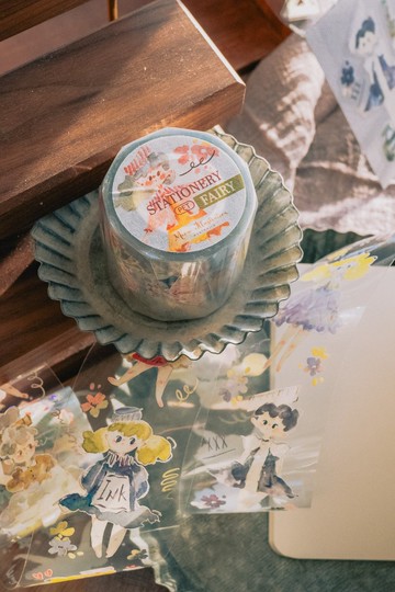 文具精靈 亮面貝殼光PET膠帶(特油加白墨含離型紙)