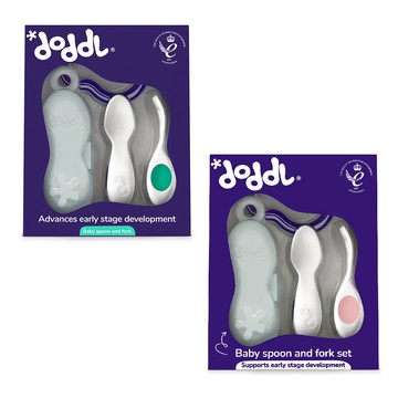 英國doddl 嬰兒餐具 人體工學秒拾餐具嬰兒組 熱銷首選 學習餐具 寶寶餐具 三點式抓握  秒拿上手 吃飯神 副食餐具