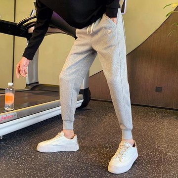 2023春秋款衛褲男潮牌痞帥修身束腳運動褲痞帥褲子潮流百搭休閑褲