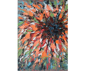 抽象花卉繪畫原創藝術厚塗油畫花卉藝術品