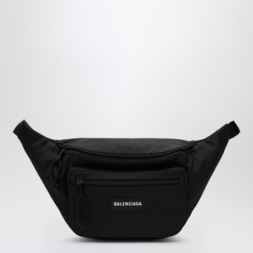 Explorer black nylon belt bag with logo
