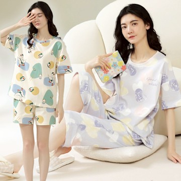 【藍尼居家】現+預 短袖五分褲純居家服(女睡衣/家居服/兩件式)