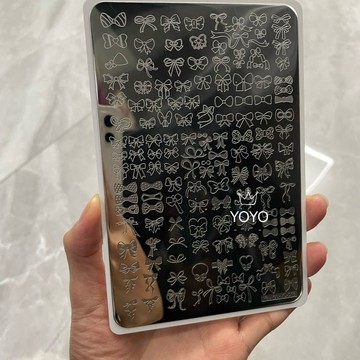 💗台灣出貨💗新款法式美甲印花鋼板蝴蝶結系列精細轉印工具模板高階花紋印花板