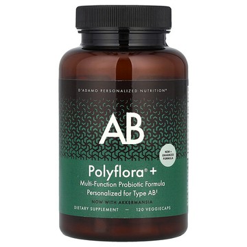 D'adamo, Polyflora® + B，多功能益生菌配方，120 粒素食膠囊