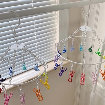 沐慕家居 360度旋轉曬衣夾  9.5cm  10個  2組  彩虹  2個