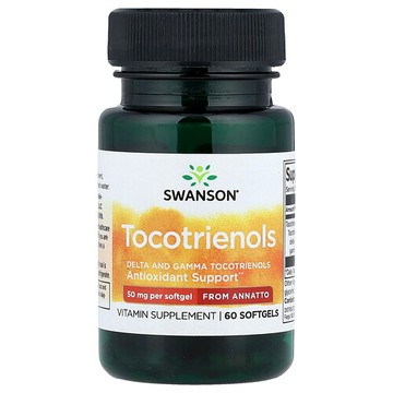 Swanson Vitamins, 來自胭脂樹紅的生育酚類，50 毫克，60 粒軟膠囊