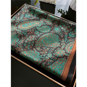 【香云腰果花】復古大氣的真絲大方巾 100%桑蠶絲時尚絲巾圍巾女