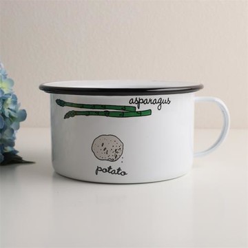 印象搪瓷 出口芬蘭 蔬菜系列加厚配蓋泡面杯飯盒 方便面碗油罐