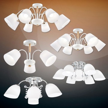 經典玻璃半吸頂燈、吸頂燈 01-24011、24012、24013、24014、24015