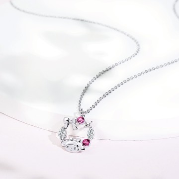 STORY故事銀飾-Sanrio學院Mix系列-MyMelody美樂蒂晶鑽純銀項鍊