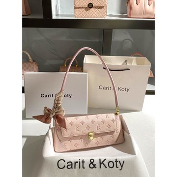 Carit Koty法式小眾腋下包包女2025秋冬新款潮粉色法棍包女高級感